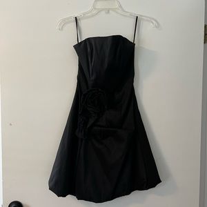 Black Strapless Mini Cocktail Dress